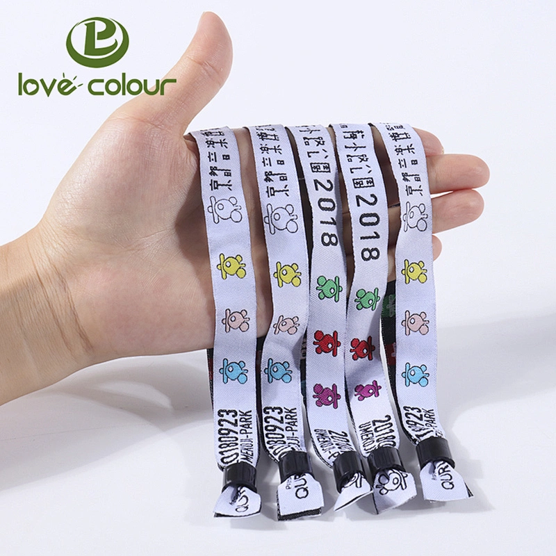 Custom Polyester Woven Cloth Wristbands For Concert