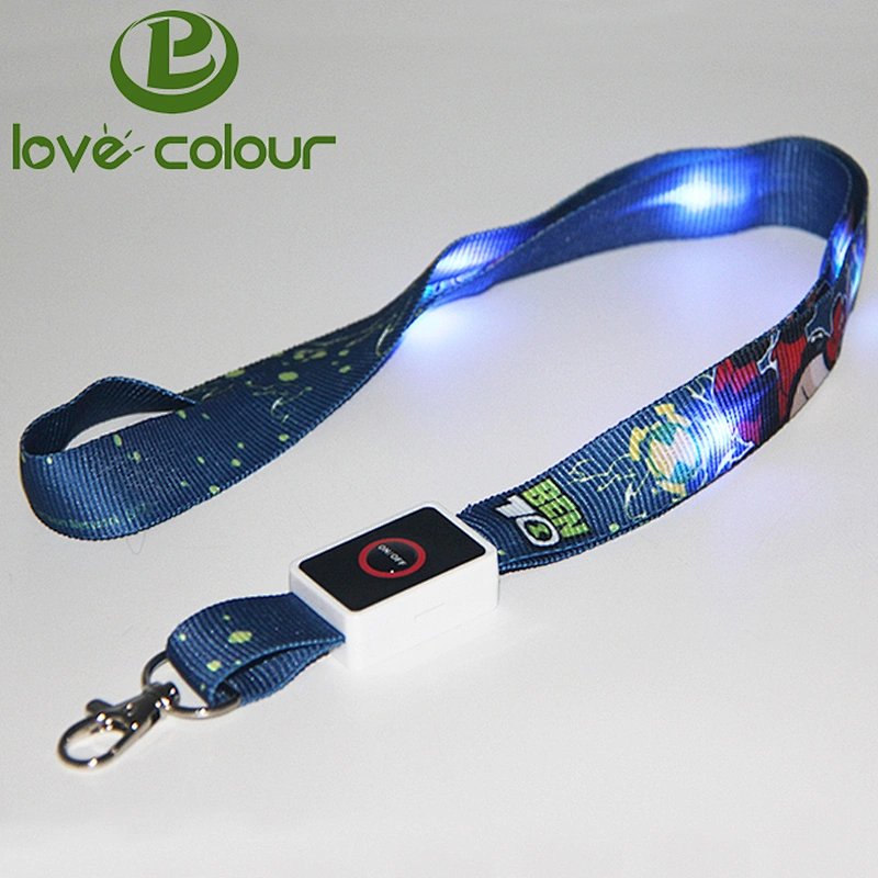 High quality polyester cheap custom led flashing lanyards for wholesale