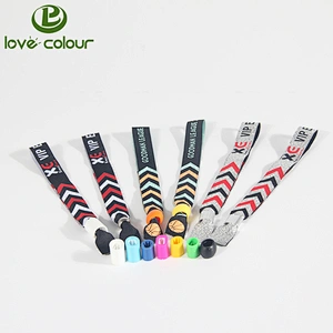 Factory directly custom festival woven ribbon wristband with lock