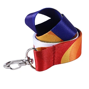 Custom polyester colorful ribbon long neck lanyard for business
