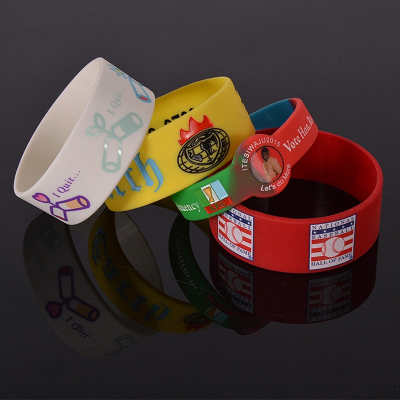 Rubber bracelet silicone wristband with three blended color