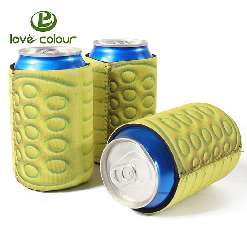 Promotional custom logo foldable sublimation blank insulated neoprene beer can cooler coolizes