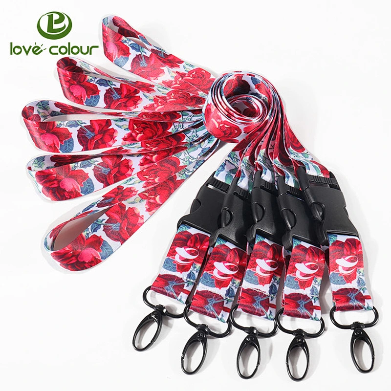Custom polyester university event id neck ribbon personalised lanyards