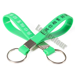 Giveaway gifts cheap custom silicone keychains short lanyard