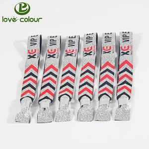Polyester fabric cloth wristband for festival promotional