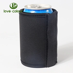 High cost effective black neoprene stubby can sleeve with white printing