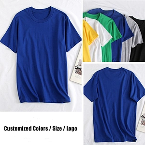 Men's 100% Cotton Blank Plain Black Men T Shirts Custom Printing Logo T-Shirts For Activities Event