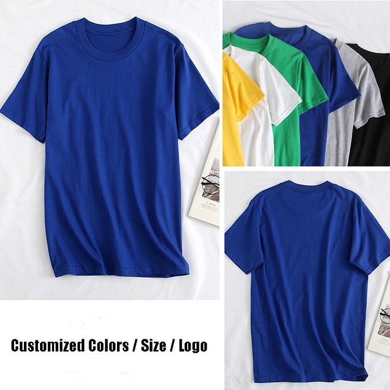 Men's 100% Cotton Blank Plain Black Men T Shirts Custom Printing Logo T-Shirts For Activities Event