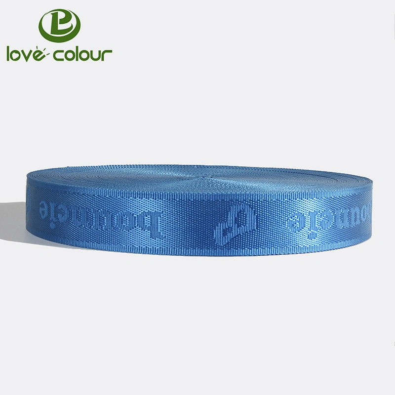 High quality custom logo ribbon woven nylon tape webbing