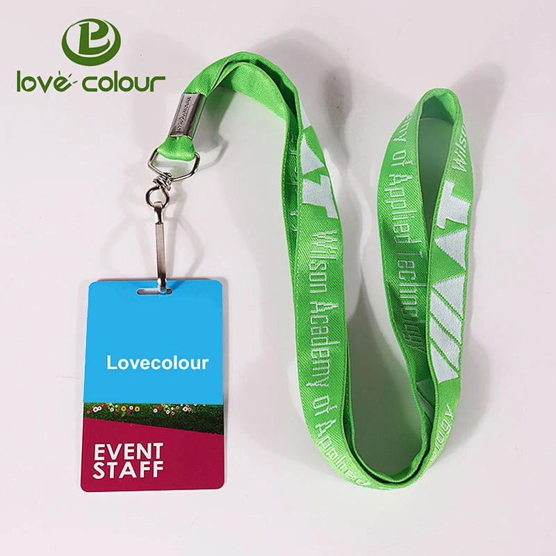 Custom logo accessories fabric lanyard string with plastic buckle for event