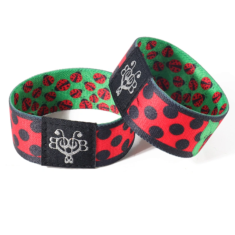 Factory Direct OEM Polyester Bracelet Elastic Wristband with Customized Printing