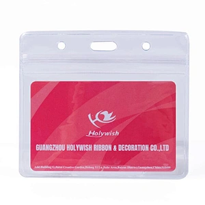 Custom clear soft pvc plastic school student id badge card holder