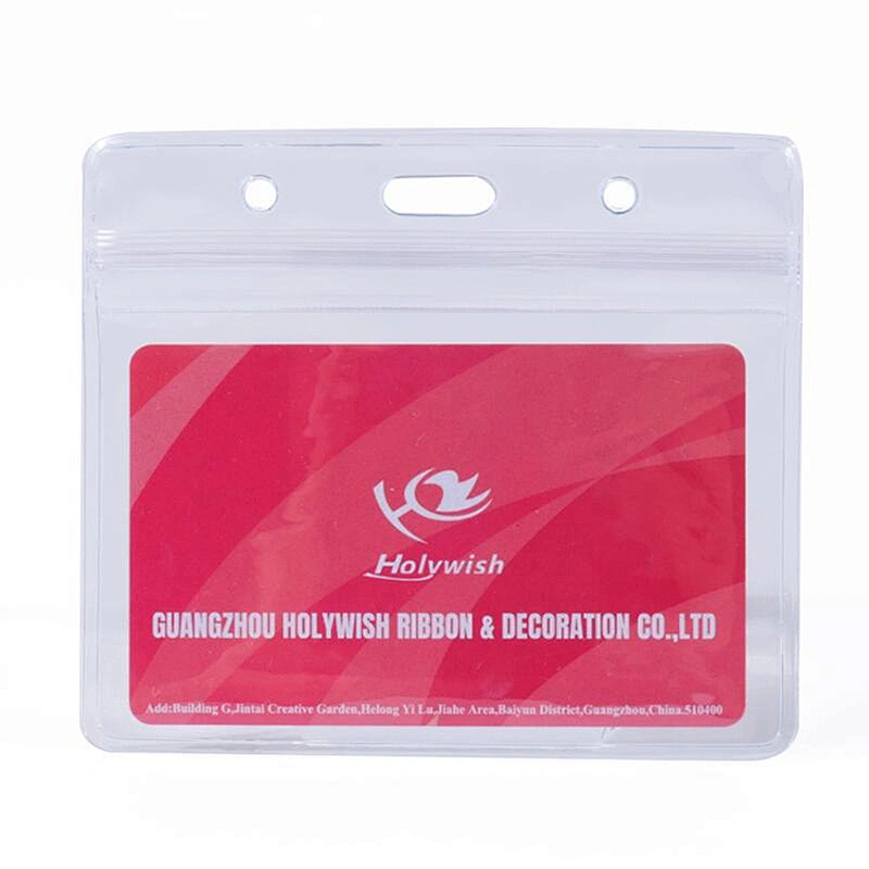 Custom clear soft pvc plastic school student id badge card holder