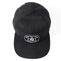 Hot selling customized cotton black snapback cap wholesale