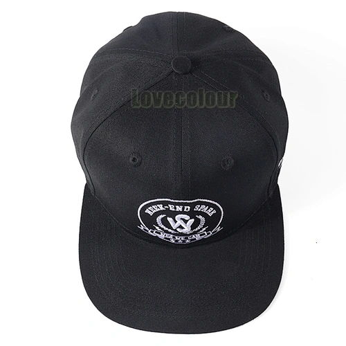 Hot selling customized cotton black snapback cap wholesale