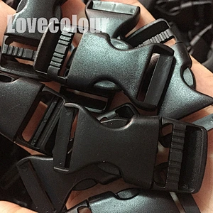 Different Size Wholesale Black Plastic Flat Side Release Buckle For Lanyard