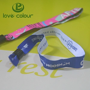 High quality custom fabric wristband strap for events with barrel locks