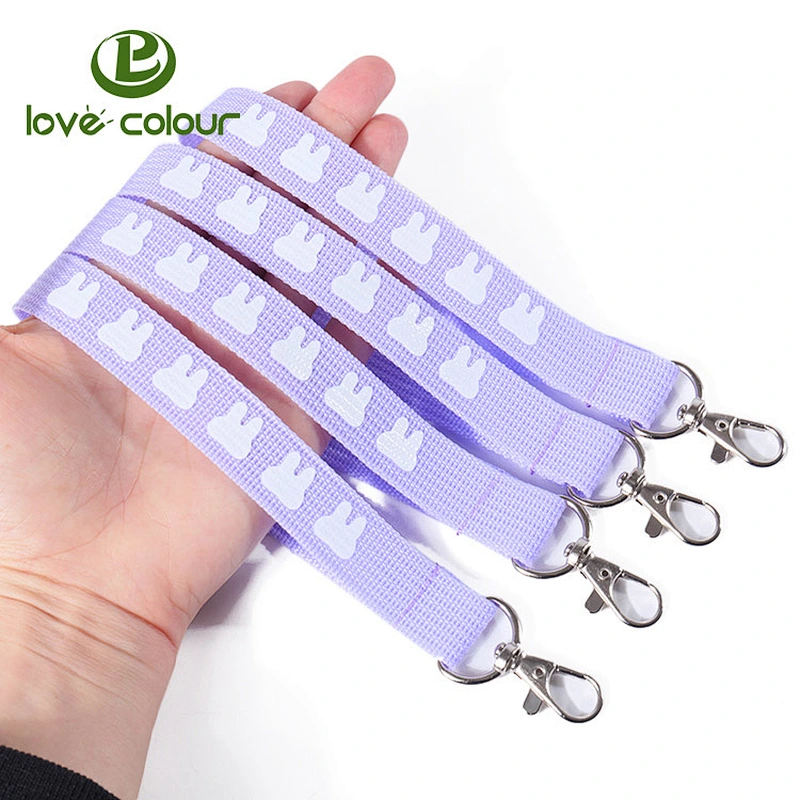 High quality custom nylon short wrist lanyard with keychain