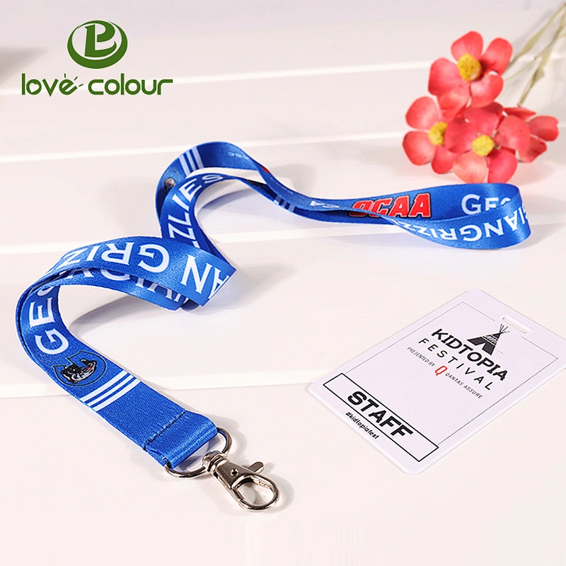 Promotional Customized Exhibition Plastic badge holders satin lanyard