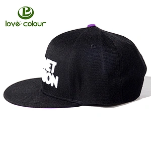 Custom Unisex black/ white Flat Adjustable Flat Snapback Baseball Cap