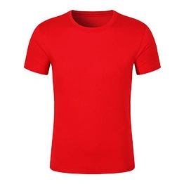 Custom oem blank promotional sublimated t shorts polyester bulk red unisex plain t-shirts