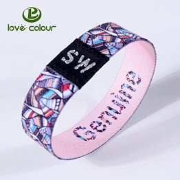 Best selling event using elastic wristband with fabric label