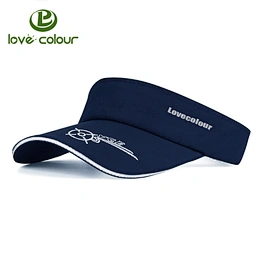 Unisex custom navy color outdoor long brim golf empty top visor sun cap
