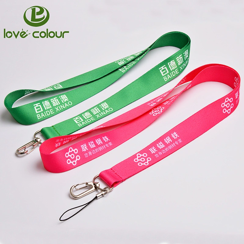 Customized polyester red lanyards roll with company name