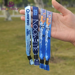 Popular polyester sublimation bracelet fabric concert textile wristband