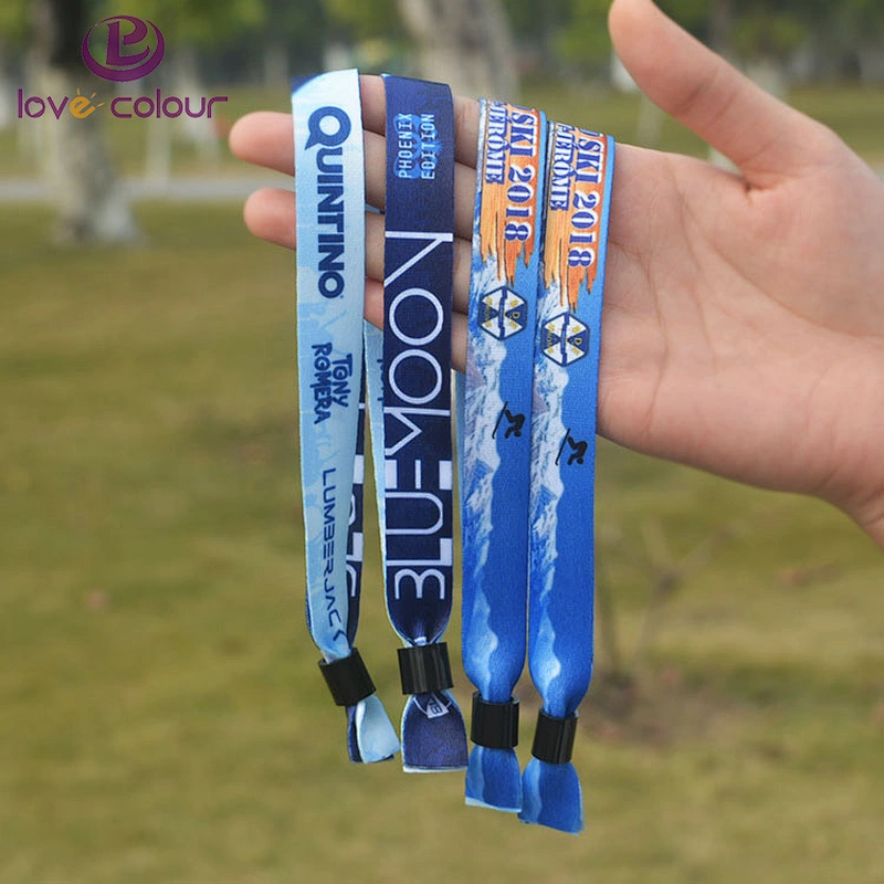 Popular polyester sublimation bracelet fabric concert textile wristband
