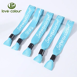 Customized Factory Price Heat Transfer Polyester Wristband with Security Locks