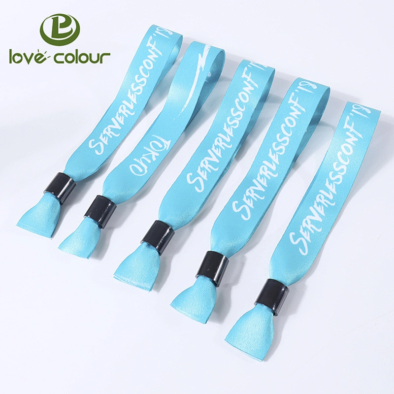 Customized Factory Price Heat Transfer Polyester Wristband with Security Locks