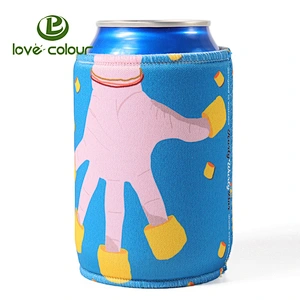 Custom Sublimation Printing Neoprene Stubby Coolers With Bottom