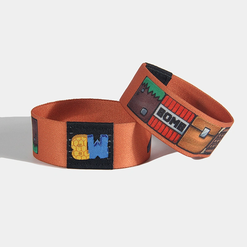 Wholesale Cheap Polyester Wristband Fabric Wrist Bands/Custom Logo Elastic Bracelets