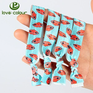 New arrival sublimation flower printed elastic hair bands