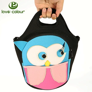 Custom white color soft tote lunch bag neoprene cooler bag