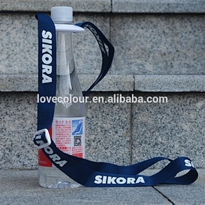 High quality cheap custom polyester adjustable water bottle neck lanyard