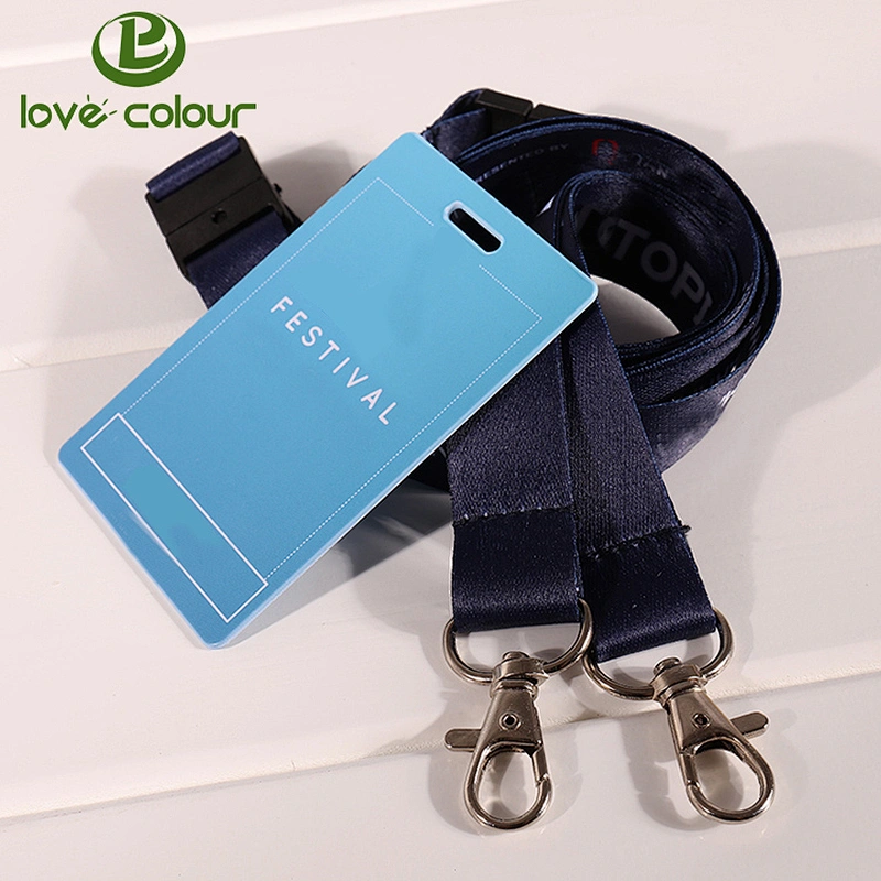 Custom Office Lanyard Printing ID Name Card Holder Polyester Strap With Detachable Buckle