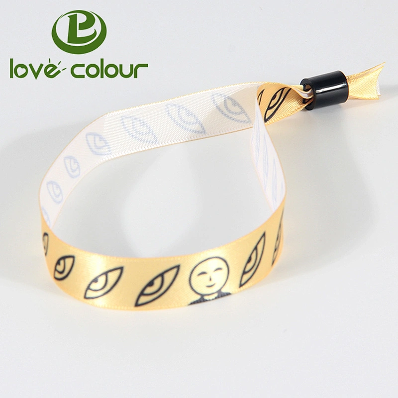 Custom fabric polyester festival wristband for one time use