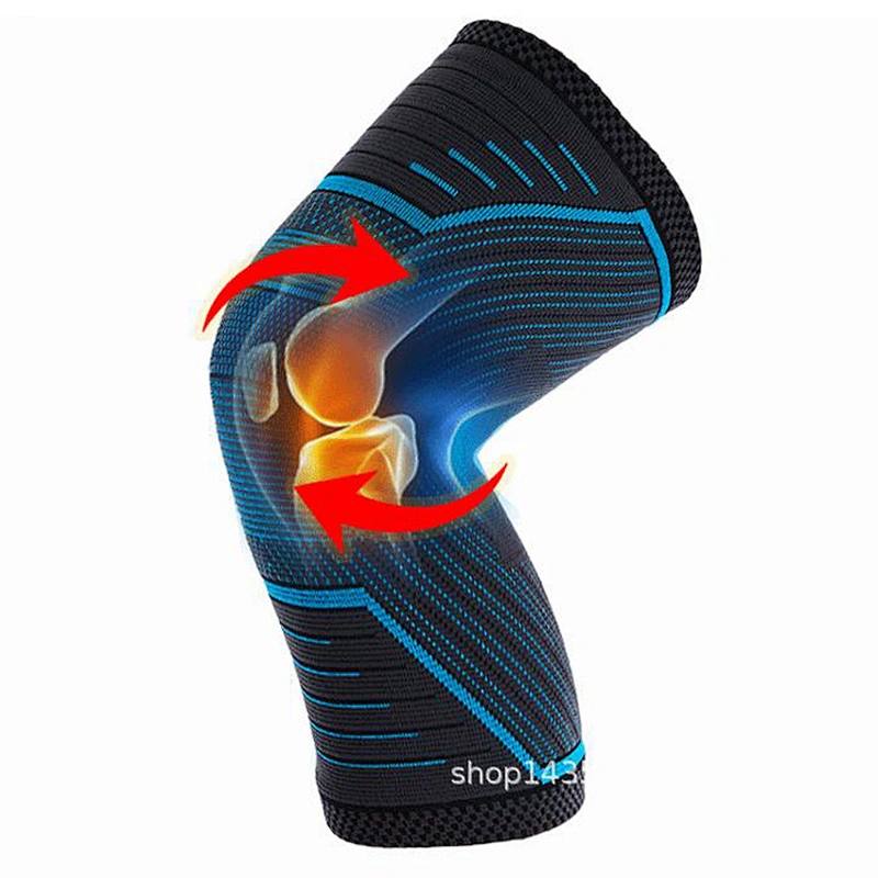 Compression Elastic Knee Sleeve Anti-slip Knitted Knee Brace Support for Men and Women Gym Running