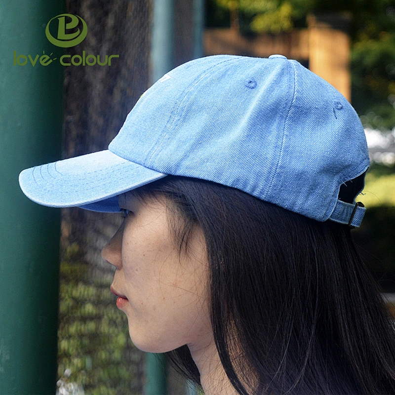 Custom adjustable girl jean baseball hat with rose logo