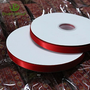 Custom bright orange color satin gift packing ribbon
