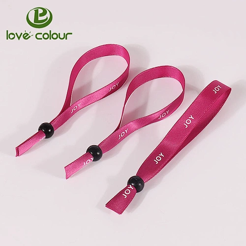 Polyester satin sublimated printed wristband satin bracelet for party