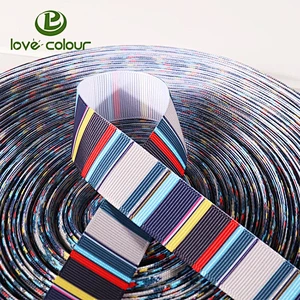 Custom polyester soft stripe grosgrain webbing in bulk