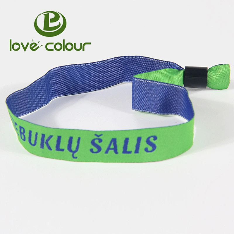 Custom promotional item your own polyester fabric sport activity wristbands bracelets