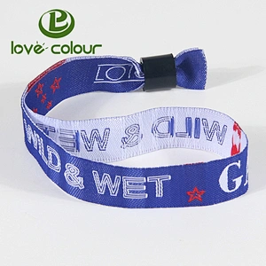 Customized wristband woven wrist band polyester bracelets for business promotion