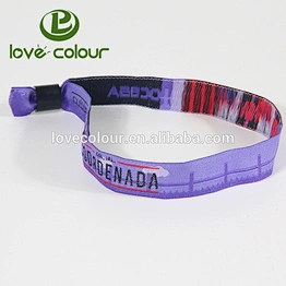 Hot Product Fabric polyester adjustable woven wristbands bracelet