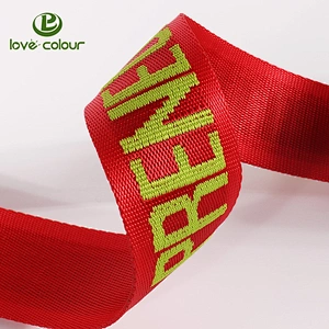 Custom durable strong nylon safety webbing belt with woven logo