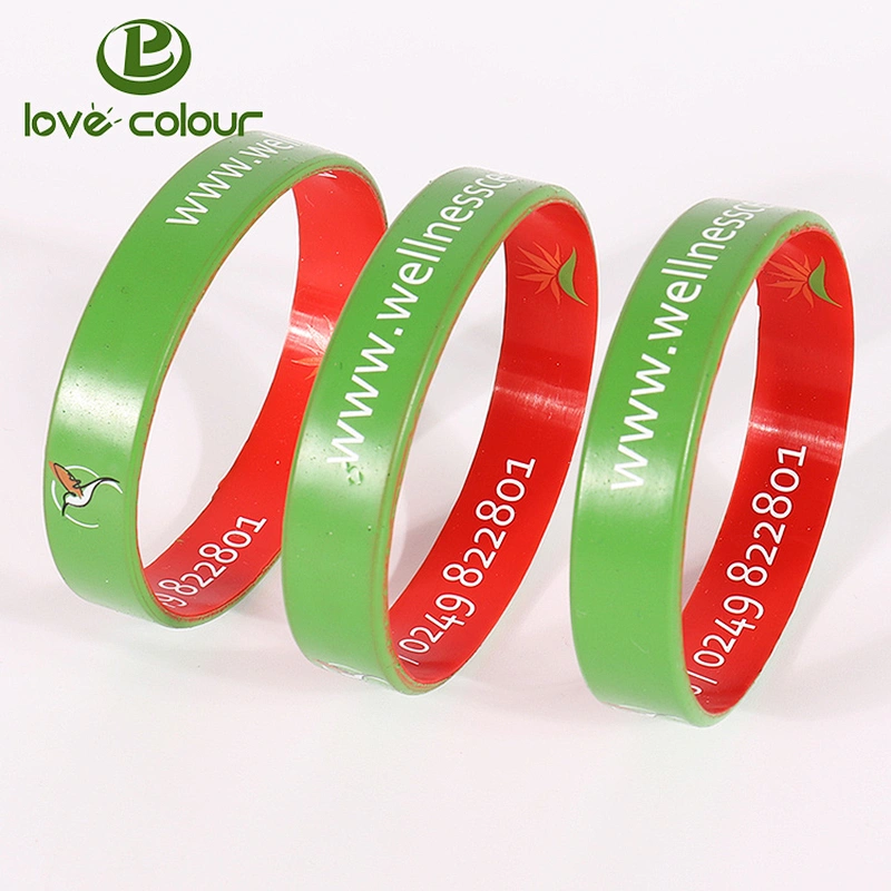 Hot sale dual layer silicone wristband blank