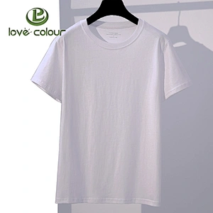 Custom 100% cotton round neck and short-sleeved navy blue men's blank t shirts